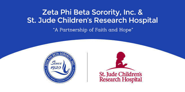 Zeta Phi Beta and St. Jude Children's Research Hospital logos